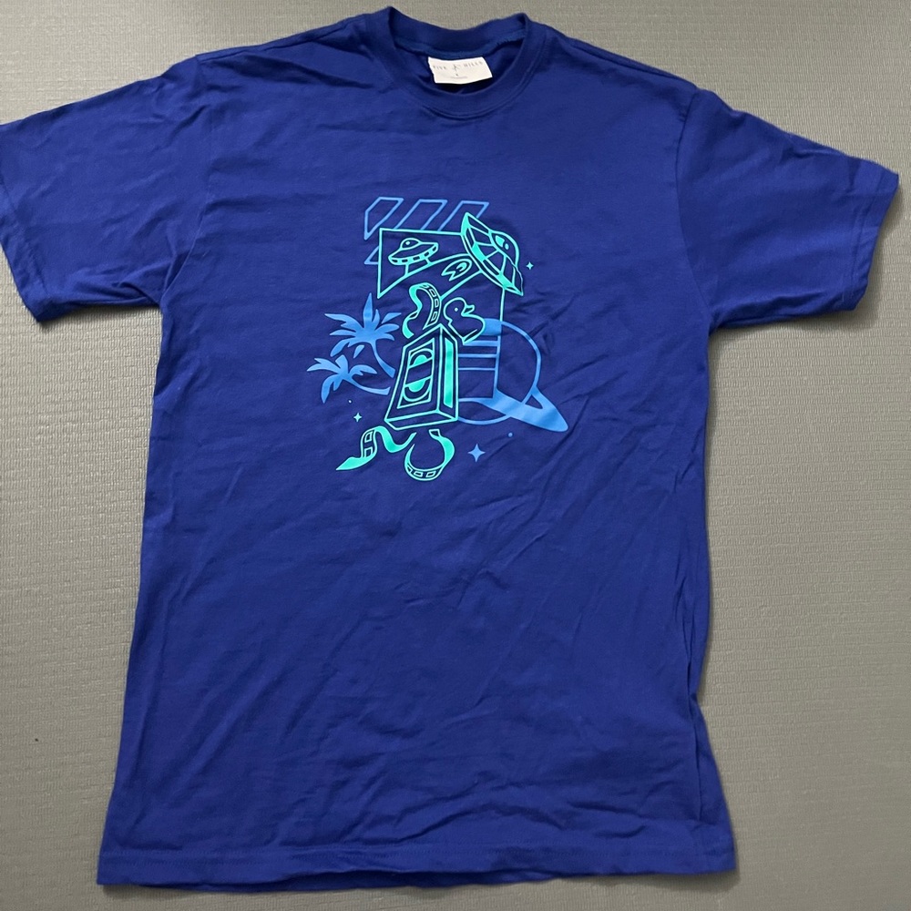 Quackity DreamSMP MCYT Planet Duck Five Hills Blue Shirt Merch